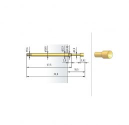 Igła testowa 1021/G-C-1.5N-AU-1.8, raster 2,54 (100 mil)