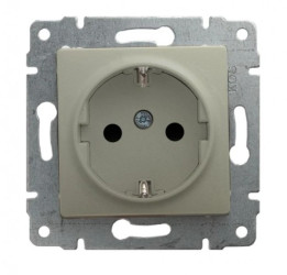 VENA Gniazdo pojedyncze z/u Schuko z przesłonami satyna 515041