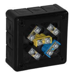 Puszka czarna 041-55 n/t IP55 98x98x42 12-wlotowa z wkładem 5x2,5 VP-41 ViPlast