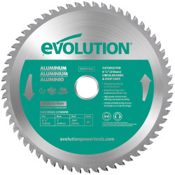 Evolution A210TCT-60CS Aluminium Cutting Circular Saw Blade 210 x 25.4mm x 60T