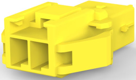 Socket housing, 2 pole, pitch 3.96 mm, straight, yellow, 2005249-4