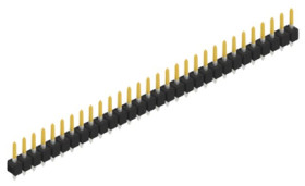 Pin header, 30 pole, pitch 2.54 mm, straight, black, 10053857