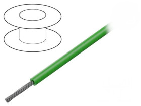 7058/19 GR005 Przewód na rolce o długości 30,5m linka Cu, 150V PVC zielony 16 AWG
