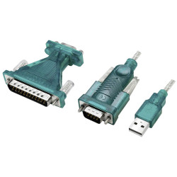 LogiLink UA0042B Adapter USB 2.0 to 9-pin/25-pin 1.3m Green Serial/Parallel
