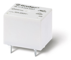 Miniaturowy przekaźnik do obwodów drukowanych 1P 10A 24V DC styki AgSnO2, wykonanie szczelne RTIII 36.11.9.024.4011