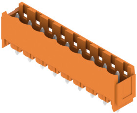 Pin header, 9 pole, pitch 5.08 mm, straight, orange, 1147540000