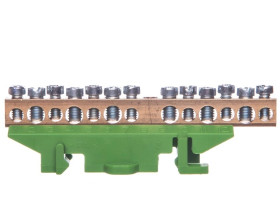Listwa przyłączeniowa 13 otworów zielona 6x16mm2 7x10mm2 KM13E