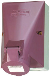 16A Gniazdo 20→ 25 V. 2P Żeński MENNEKES Fioletowy Montaż ścienny IP44