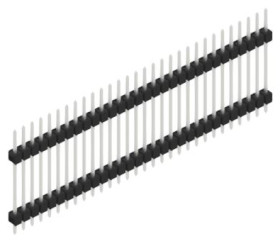 Pin header, 30 pole, pitch 2.54 mm, straight, black, SL519730Z