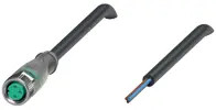 Sensor actuator cable, M8 cable socket, straight, A to open end, 3 pole, 2 m, PVC, black, 3 A, 240801-0006