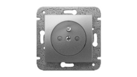 Carla Gniazdo Podwójne B/U 2X2p B/R 10A 250V Ip20 Srebrne 1744-16