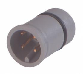 ELST 400 RD/12V Au wtyk 4 stykowy do obudów cylindrycznych gwintowanych M12x1, wciskany,O-ring, blokada przed obrotem, styki zło