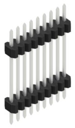 Pin header, 9 pole, pitch 1.27 mm, straight, black, SLVW61179Z