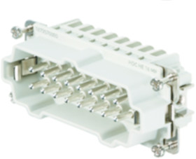 Pin contact insert, 6, 16 pole, equipped, push-in, with PE contact, 1873570000