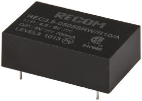 Przetwornica DC-DC, 3.5W, Uwe 9 → 18 V DC, Uwy ±5V dc, Iwy ±350mA, Recom