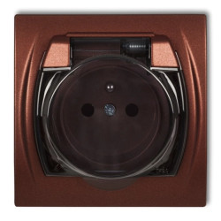 LOGO Gniazdo bryzgoszczelne z/u (klapka dymna) brązowy metalik 9LGPB-1zdp