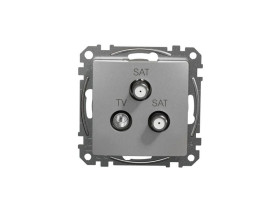 SEDNA DESIGN & ELEMENTS Gniazdo antenowe TV/SAT/SAT końcowe (4dB) srebrne aluminium SDD113481S SCHNEIDER ELECTRIC