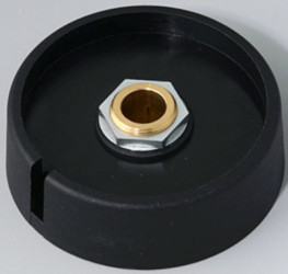 Rotary knob, 8 mm, plastic, black, Ø 50 mm, H 16 mm, A3050089
