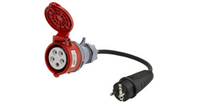 Adapter Siłowy Gniazdo 16A 5P / Wtyk 2P+Z 16A 0,5M