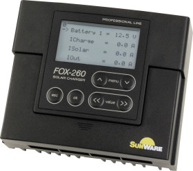 Solarny regulator ładowania SunWare FOX 260 PWM 12 V, 24 V