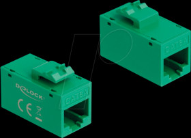 90640 Keystone module, Cat.6a RJ45 socket / socket, UTP, green