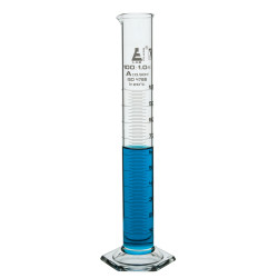 LabGlass Cylinder Hexagonal Base with Spout 100ml Class &#x27;A&#x27; Pack of 2