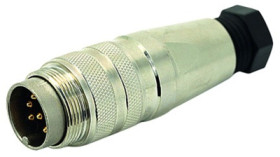 Plug, 6 pole, solder cup, screw locking, straight, C091 31H006 100 2