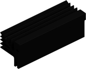 Extruded heatsink, (L x W x H) 100 x 35.3 x 35 mm, 6.3 to 2.6 K/W, black anodized, 10020649