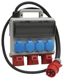 Rozdzielnica budowlana elCASE C16-0304 IP44, 2m H07RN-F 5G2,5 z wt. CEE 16A, gniazda: 4x GK 230V 16A, 3x CEE 16A 35210200