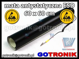 Mata antystatyczna 60x60cm PROSKIT z przewodem uziemiającym