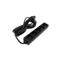 Przedłużacz 5 gniazd z/u 5m 3x1,5mm² czarny M20576 Eco Light