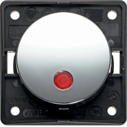 Integro Łącznik klawiszowy - kontrolny z czerwoną soczewką 2-biegunowy chrom połysk 837522518