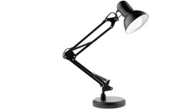 Lampka Biurkowa Kreślarska Stołowa E27 Tobi Czarna Lumiled + Uchwyt Na Blat