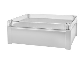 Obudowa ogólnego użytku Poliwęglan szerokość zew. 239 mm długość zew. 289 mm wys. zew. 107 mm RS PRO IP65 Szary