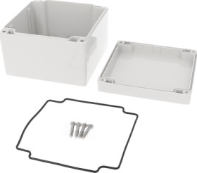 PC enclosure, (L x W x H) 119 x 119 x 89 mm, light gray (RAL 7035), IP66, 1554P2GY