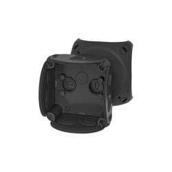 Puszka odgałęźna 84x84x55mm bez zacisków z dławnicami membranowymi IP66 czarna DK 0100 BZ 62000465