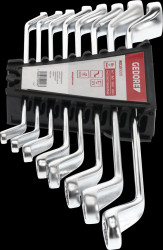 R01105008 Double ended ring spanner set 8 pcs 6-22 mm