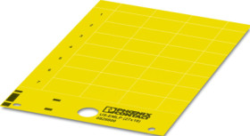 PVC device marker, (L x W) 17.6 x 27 mm, yellow, carrier card with 21 pcs, 0828895