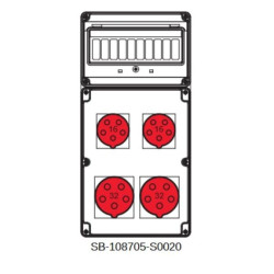 Rozdzielnica 2x5x32A 2x5x16A INA=32A IP54 SB-108705-S0020-54
