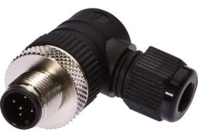 Gniazdo kablowe kątowe połączenie lutowane fi3-6,5mm 4A 240V -25-90stC M12 męskie 5pin IP67 VK003027