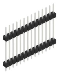 Pin header, 14 pole, pitch 2.54 mm, straight, black, 10056770