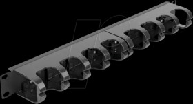 66849 19" cable management patch panel, 10 brackets, 1 U, black