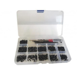 550 pcs M1.7, M2, M2.5, M3 Black Conical Screws and Nuts Kit