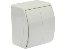 Łącznik podwójny świecznikowy natynkowy IP44 biały Koala 152-01 61.311