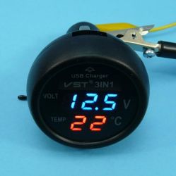 VST-706 PANEL.WOLT.LED+ŁAD.USB GREEN/RED