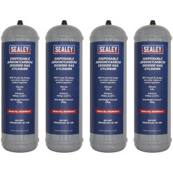 Sealey MIGMIX2.24 Disposable Argon/Carbon Dioxide Gas Cylinder 430g, 2.2L - Pk 4