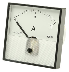 Amperomierz analogowy panelowy DC zakres 0/10A Direct Connected DC wysokość wycięcia: 72mm wartość 0/10A Direct