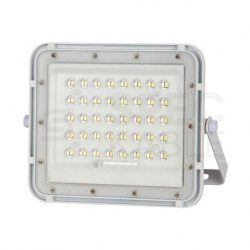 Naświetlacz LED SMD 10W 800lm 6400K 6000mAh IP65 biały barwa CW biała zimna z panelem solarnym VT-80W-W V-TAC