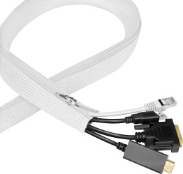 Wąż kablowy LogiLink KAB0091, 35 mm (max), biały, 5 m