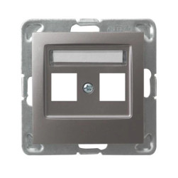 IMPRESJA Obudowa gniazda teleinformatycznego podwójnego tytan GPK-2Y/p/23